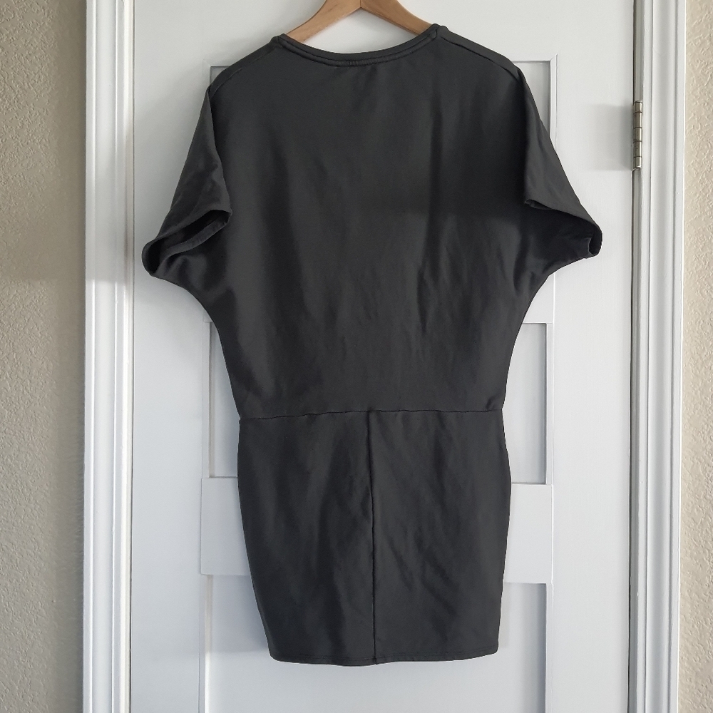Athleta Short Sleeve Dress Womens XS Dark Grey Nylon Cotton Stretch Round Neck - Picture 6 of 9